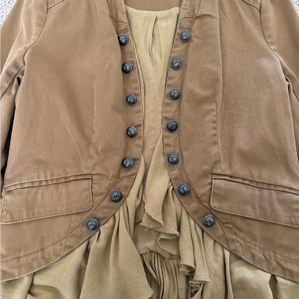 Free People Brown Ruffle Blazer - Picture 2 of 2